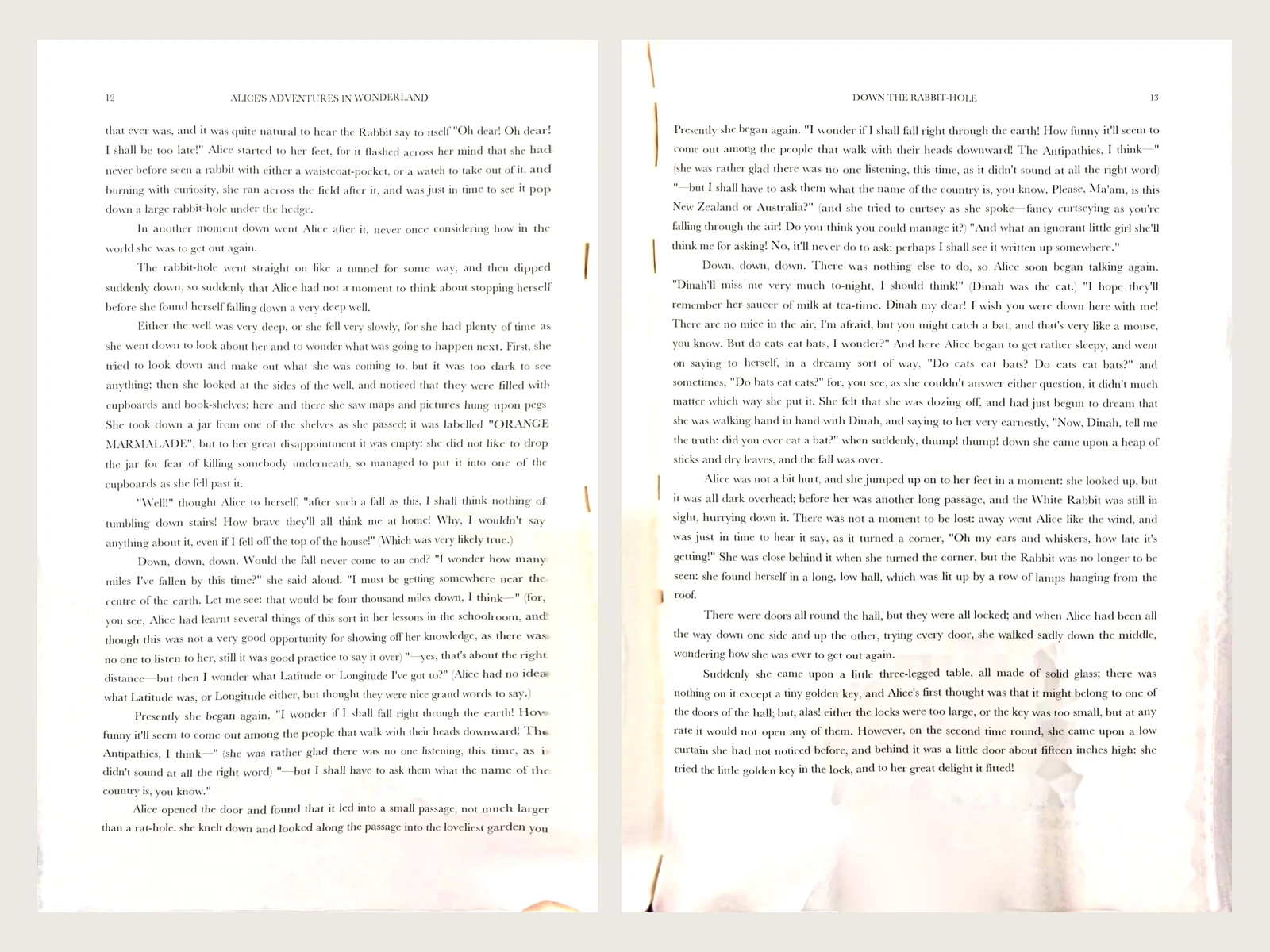 Two flattened book pages